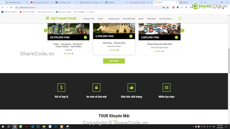 quản lý khách sạn,tour du lịch,web khách sạn,web du lịch